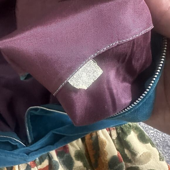 Women's Vintage 60s Velvet Elizabethan Crewel Embroidered Floral Sheath Dress S - Picture 8 of 8